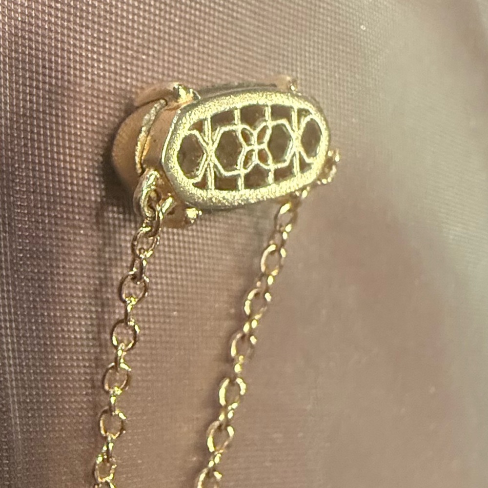 Vintage Y2K KENDRA SCOTT Rose Gold Pendant Necklace Rose Gold Drusy 17” - Picture 10 of 11